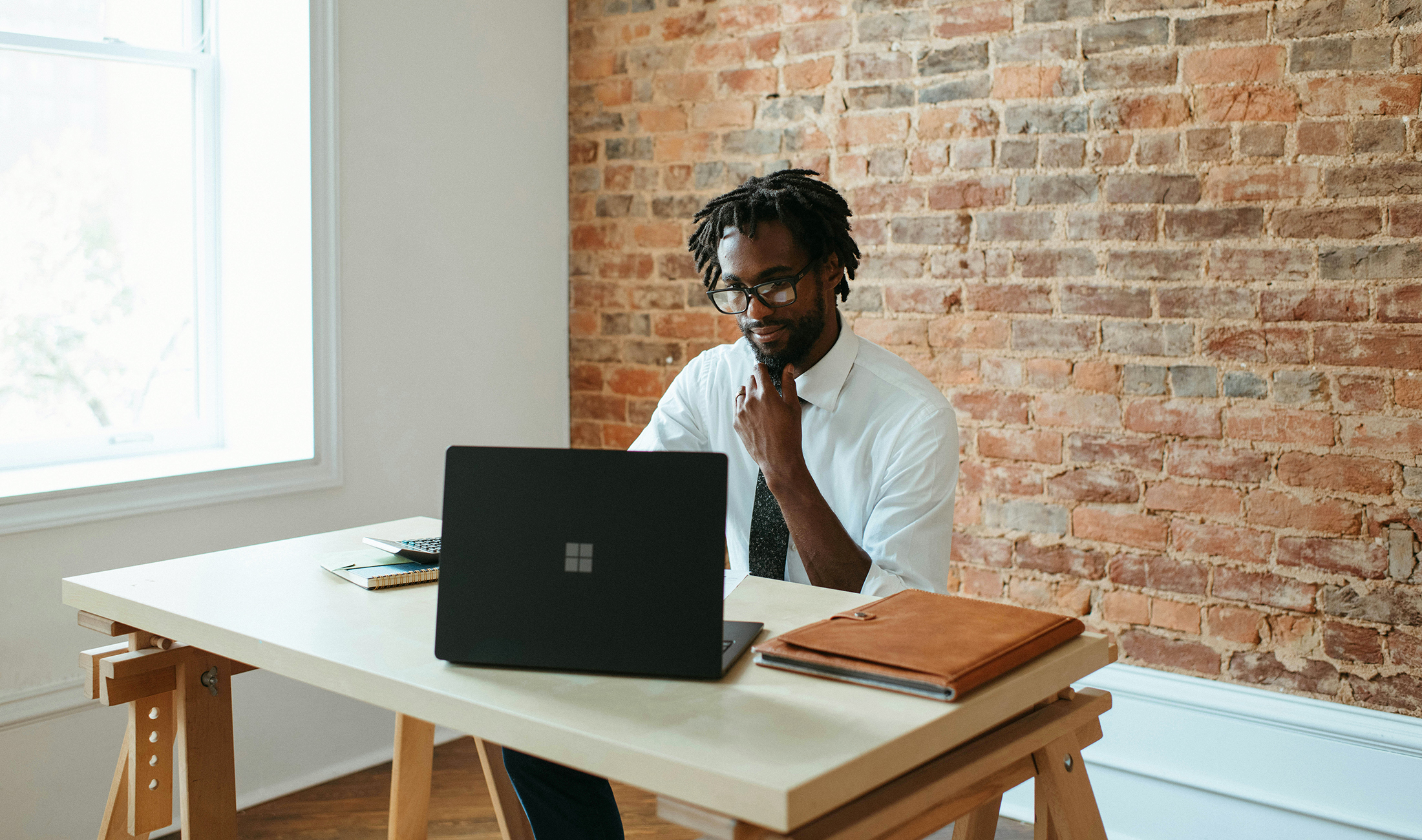 Business person managing finances